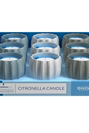 Top Pick OutDoozie Assorted Ceramic 4 in. H Contour Citronella Candle, Pack of 9