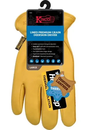 Premium Kinco Men's Outdoor Driver Gloves Gold XL 1 pair
