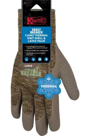 Get Yours Kinco Frost Breaker Men's Indoor/Outdoor Thermal Dipped Gloves Camouflage M 1 pair