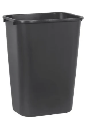 Fresh Stock Rubbermaid Deskside 10.25 gal Black Resin Rectangle Trash Can, Pack of 12