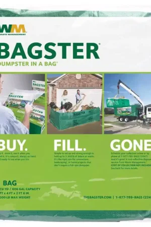 WM Bagster 606 gal Dumpster In A Bag Open 1 pk Bargain