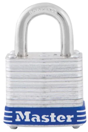 Master Lock 1 in. H X 1-1/8 in. W Laminated Steel 4-Pin Cylinder Exterior Padlock Authentic
