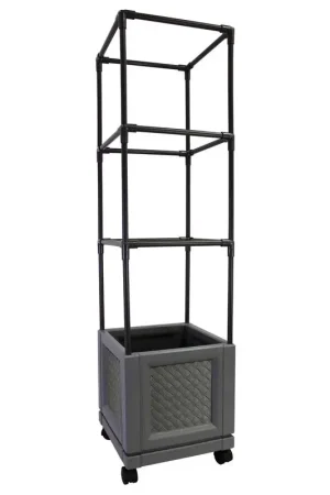 City Pickers 44 in. H X 10.75 in. W X 10.75 in. D Resin Trellis Tower Garden Bed Charcoal Limited Offer