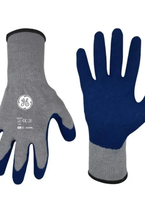 Final Sale General Electric Unisex Crinkle Dipped Gloves Blue/Gray XL 1 pair