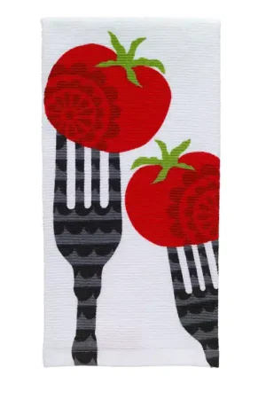 T-Fal Multicolored Cotton Fork/Tomato Kitchen Towel 1 pk, Pack of 6 Don't Miss Out