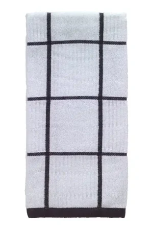 T-Fal Charcoal Cotton Checked Parquet Kitchen Towel 1 pk, Pack of 6 Professional Grade