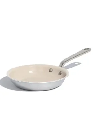 Made In Cookware Ceramic/Stainless Steel Fry Pan 8 in. Silver/White Free Returns
