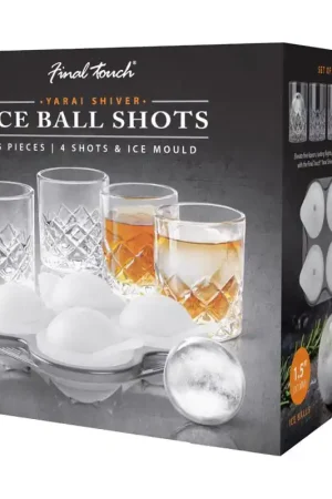 Genuine Final Touch 2.5 oz Clear Glass Yarai Shot Glass Set