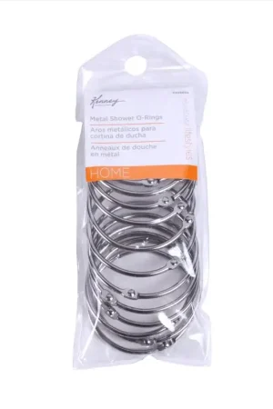 Kenney Chrome Silver Steel Shower Curtain Rings 12 pk Premium
