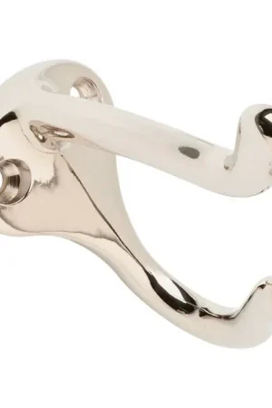 Get Yours Ives Medium Bright Chrome Solid Brass 1-1/4 in. L Coat/Hat Hook 35 lb 1 pk