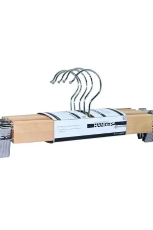 Professional Grade ClosetSelect Wood Brown Skirt/Slack Hanger 5 pk