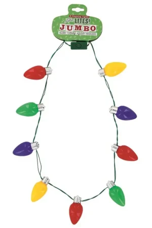 Affordable DM Merchandising Lotsa Lites CHRISTMAS Jumbo Light Up Necklace Plastic 1 pk, Pack of 24
