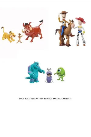 Authentic Disney Pixar Scale Storypack Action Figures Assorted, Pack of 4