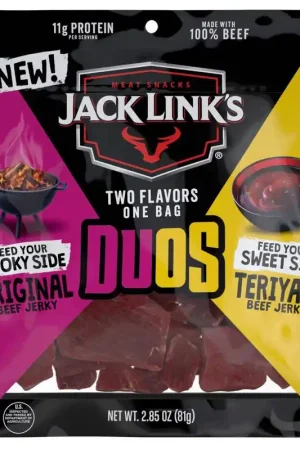 Jack Link's Duo's Original/Teriyaki Beef Jerky 2.85 oz Bagged, Pack of 8 Seasonal Sale